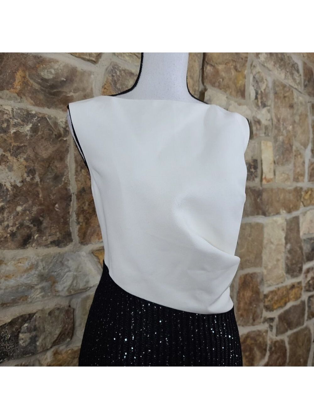 NWT St John 12 Colorblock Tuxedo Cocktail Dress - Picture 4 of 12